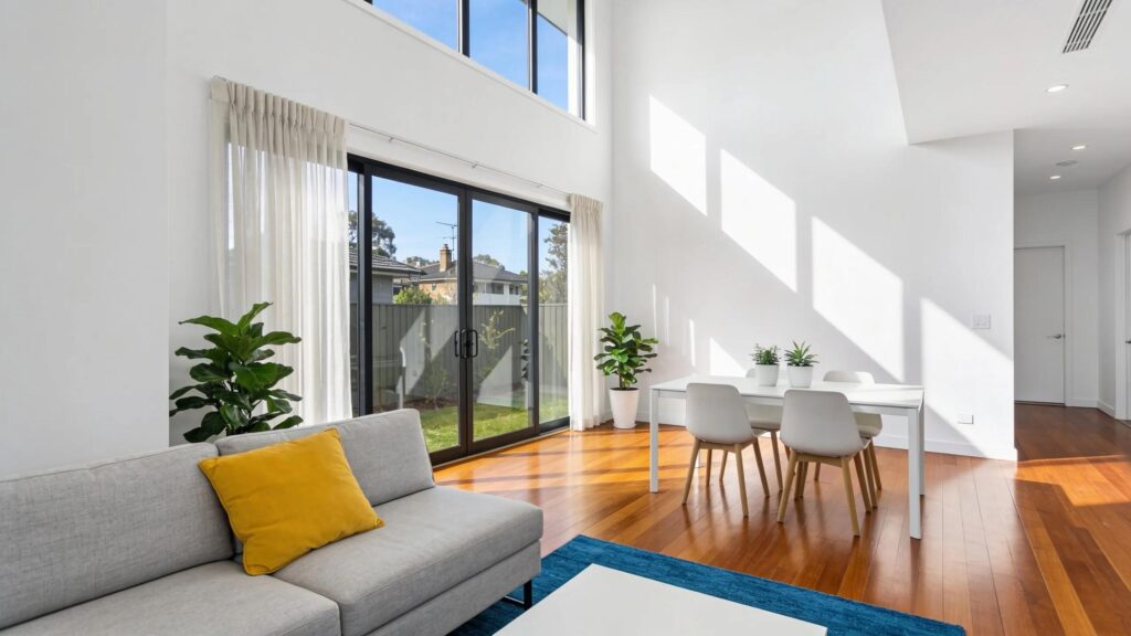 Spotless modern home interior post-construction cleaning in Sydney