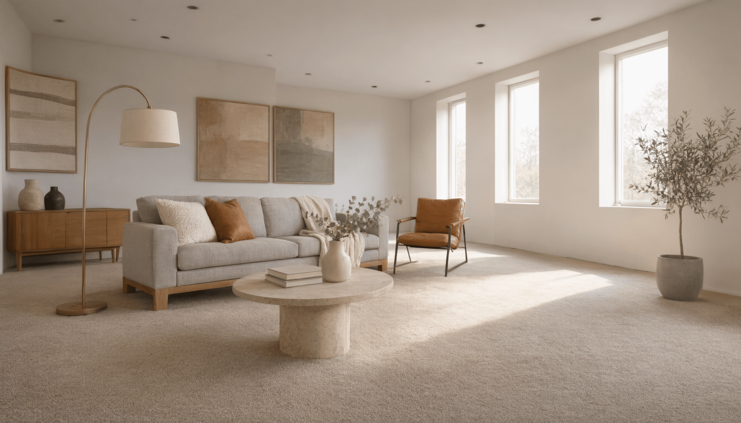 Dramatic transformation of a newly constructed building from dusty and cluttered to pristine and polished.